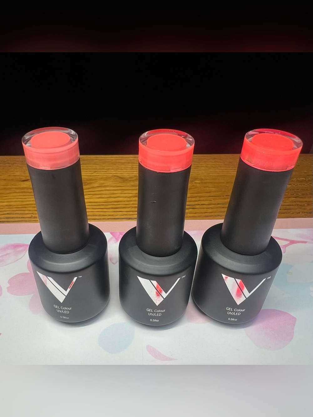 Vivid Coral Gel Nail Polish Trio